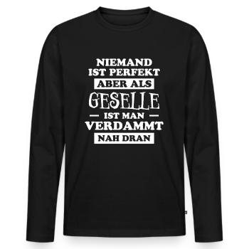 Geselle Lustiger Spruch Gesellenprüfung Geschenk - Männer Premium Bio Langarmshirt - Schwarz - Vorne - Nico (187cm)