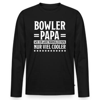 Bowling Spruch Bowlingspieler Fun Bowler Geschenk - Männer Premium Bio Langarmshirt - Schwarz - Vorne - Nico (187cm)