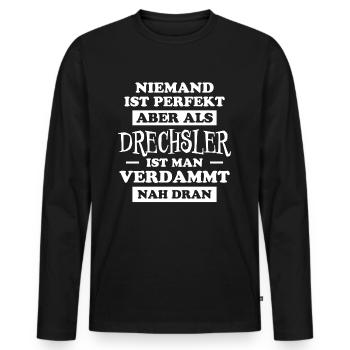 Drechsler Lustiger Spruch Job Drechsler Geschenk - Männer Premium Bio Langarmshirt - Schwarz - Vorne - Nico (187cm)