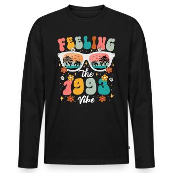 30eme Anniversaire Femme 1993 30 Ans Anniversaire - T-shirt manches longues Premium bio Homme - noir - Devant - Nico (187cm)