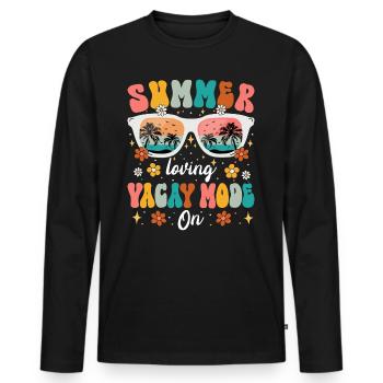 Adore Le Soleil et La Plage Voyage Vacances D'Été - T-shirt manches longues Premium bio Homme - noir - Devant - Nico (187cm)