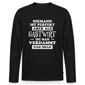 Gastwirt Fun Spruch Kneipe Wirt Gastwirt Geschenk - Männer Premium Bio Langarmshirt - Schwarz - Vorne - Nico (187cm)