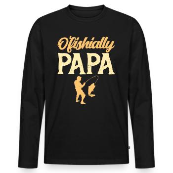 Soon Dad Ofishally Fisherman Dad Future Dad - Men's Premium Organic Long Sleeve Shirt - black - Front - Nico (187cm)