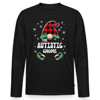 Noël En Famille Gnome Autiste - T-shirt manches longues Premium bio Homme - noir - Devant - Nico (187cm)