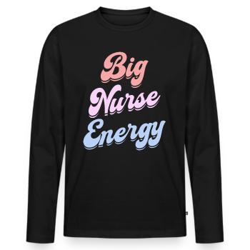 Energische Krankenschwester Krankenschwester - Männer Premium Bio Langarmshirt - Schwarz - Vorne - Nico (187cm)