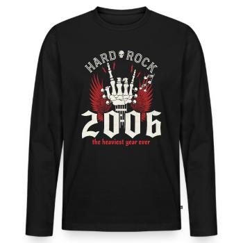 Rockjahr 2006 Partymusiker 18 Jahre Jubiläum - Männer Premium Bio Langarmshirt - Schwarz - Vorne - Nico (187cm)