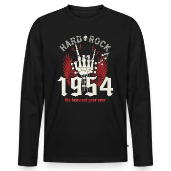 Rockjahr 1954 Partymusiker 70 Jahre Jubiläum - Männer Premium Bio Langarmshirt - Schwarz - Vorne - Nico (187cm)