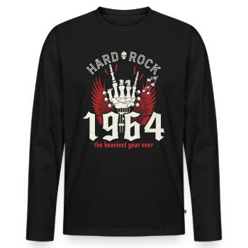Rockjahr 1964 Partymusiker 60 Jahre Jubiläum - Männer Premium Bio Langarmshirt - Schwarz - Vorne - Nico (187cm)