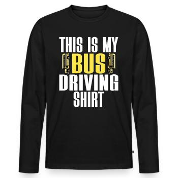 Humour Conducteur De Bus Scolaire - T-shirt manches longues Premium bio Homme - noir - Devant - Nico (187cm)
