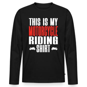 Motorcycle Biker Rider is My Biker - Men's Premium Organic Long Sleeve Shirt - black - Front - Nico (187cm)