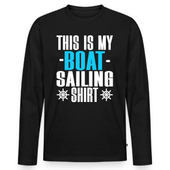Seaman Boat Driver Captain - Men's Premium Organic Long Sleeve Shirt - black - Front - Nico (187cm)
