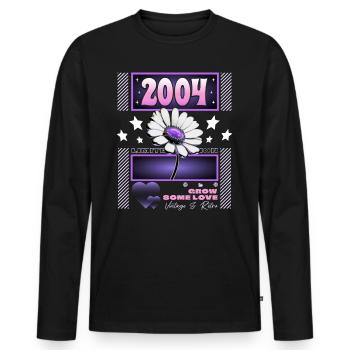 Retro Y2K Year 2004 Birthday Women 20 Years - Men's Premium Organic Long Sleeve Shirt - black - Front - Nico (187cm)