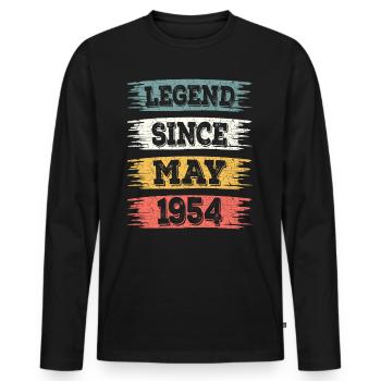 Legend 70 Years 1954 May 70 Years Anniversary - Men's Premium Organic Long Sleeve Shirt - black - Front - Nico (187cm)