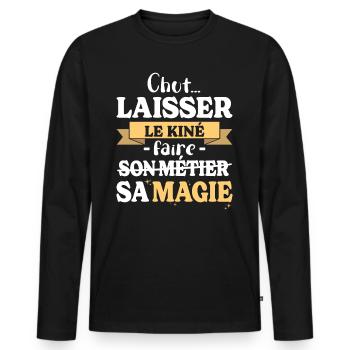 Physiotherapist does his magic Physiotherapist humor - Men's Premium Organic Long Sleeve Shirt - black - Front - Nico (187cm)
