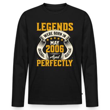 18th Anniversary May Vintage 2006 - Men's Premium Organic Long Sleeve Shirt - black - Front - Nico (187cm)