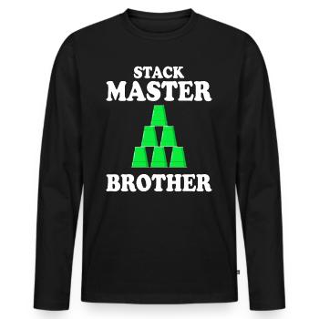 Tassen Stapler Sport Stacking Brother - Männer Premium Bio Langarmshirt - Schwarz - Vorne - Nico (187cm)