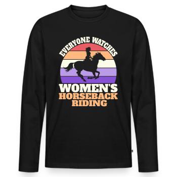 Retro Sport Women's Riding - Men's Premium Organic Long Sleeve Shirt - black - Front - Nico (187cm)