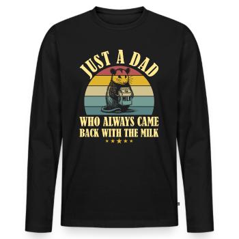 Opossum Humour Papa Meme Parent Papa - T-shirt manches longues Premium bio Homme - noir - Devant - Nico (187cm)
