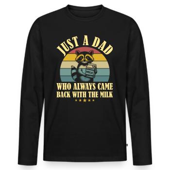 Père Humour Papa Meme Parent Papa - T-shirt manches longues Premium bio Homme - noir - Devant - Nico (187cm)