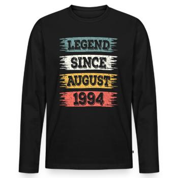 Légende 1994 Aout 30ème Anniversaire - T-shirt manches longues Premium bio Homme - noir - Devant - Nico (187cm)