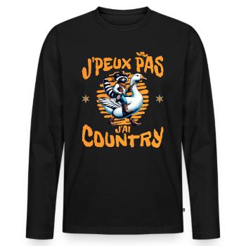 Western Humour Adore La Danse Country - T-shirt manches longues Premium bio Homme - noir - Devant - Nico (187cm)