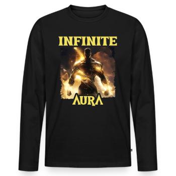 Aura Infinie Points Humor Meme Aura - Men's Premium Organic Long Sleeve Shirt - black - Front - Nico (187cm)