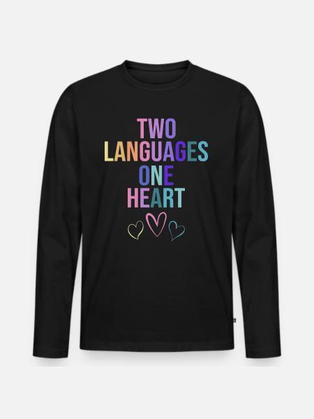 Éducation Bilingue Humour Enseignant - T-shirt manches longues Premium bio Homme - noir
