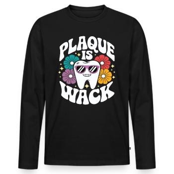 Retro Dental Humor Woman Dentist - Men's Premium Organic Long Sleeve Shirt - black - Front - Nico (187cm)