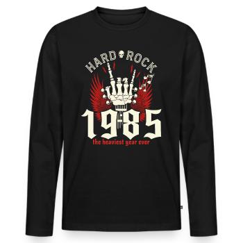 40 Ans Rock 40eme Anniversaire 1985 - T-shirt manches longues Premium bio Homme - noir - Devant - Nico (187cm)