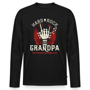 Opa Rock Vintage Opa Wippe - Männer Premium Bio Langarmshirt - Schwarz - Vorne - Nico (187cm)
