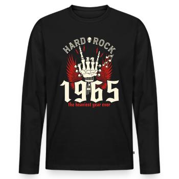 60 Ans Rock 60eme Anniversaire 1965 - T-shirt manches longues Premium bio Homme - noir - Devant - Nico (187cm)