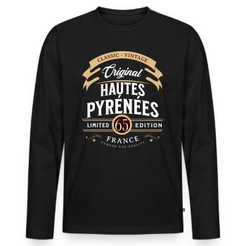 Departamento Hautes-Pyrénées Frankreich - Männer Premium Bio Langarmshirt - Schwarz - Vorne - Nico (187cm)