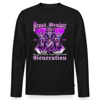 Skull Rock Humor Generation X - Men's Premium Organic Long Sleeve Shirt - black - Front - Nico (187cm)