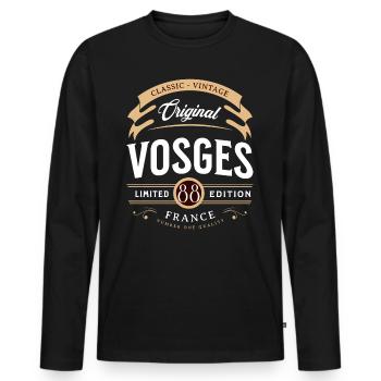 Departamento Vogesen, Frankreich - Männer Premium Bio Langarmshirt - Schwarz - Vorne - Nico (187cm)