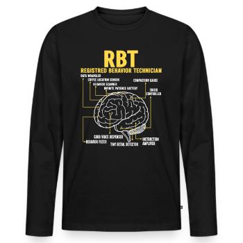 Certified Behavioral Technician - Men's Premium Organic Long Sleeve Shirt - black - Front - Nico (187cm)