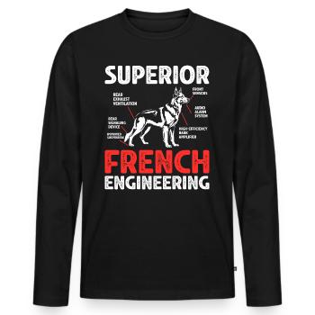 Humor Geschenk Deutscher Schäferhund - Männer Premium Bio Langarmshirt - Schwarz - Vorne - Nico (187cm)