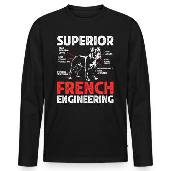 Staffordshire Bullterrier Hunde Geschenk - Männer Premium Bio Langarmshirt - Schwarz - Vorne - Nico (187cm)