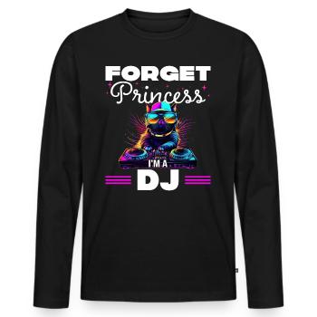 Vergiss die Prinzessin Humor DJ Frau - Männer Premium Bio Langarmshirt - Schwarz - Vorne - Nico (187cm)
