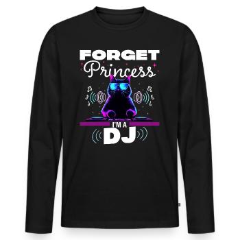 Vergiss die Prinzessin Humor DJ Frau - Männer Premium Bio Langarmshirt - Schwarz - Vorne - Nico (187cm)