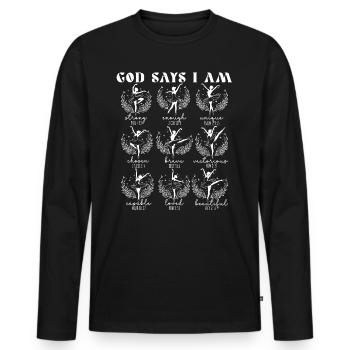 Christliche Bibel Balletttänzerin - Männer Premium Bio Langarmshirt - Schwarz - Vorne - Nico (187cm)