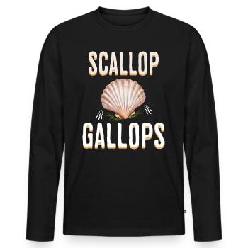 Humour Scallop Gallops Meme - T-shirt manches longues Premium bio Homme - noir - Devant - Nico (187cm)
