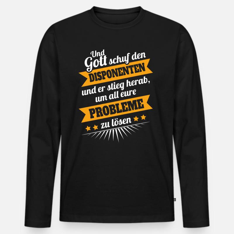 Disponent Gott - Männer Premium Bio Langarmshirt - Schwarz