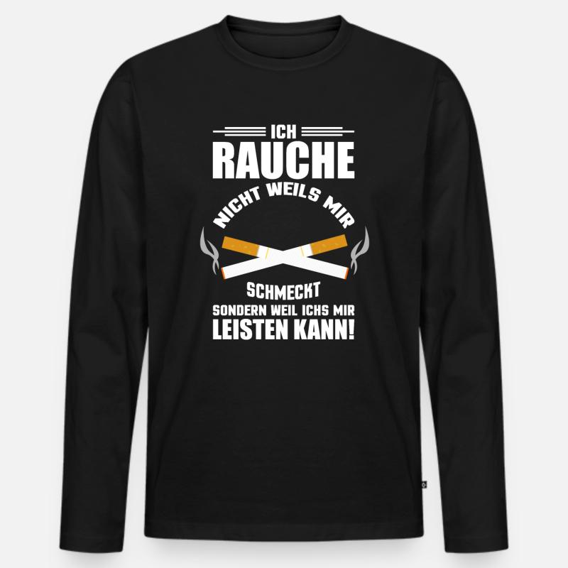 Zigaretten rauchen Raucher - Männer Premium Bio Langarmshirt - Schwarz