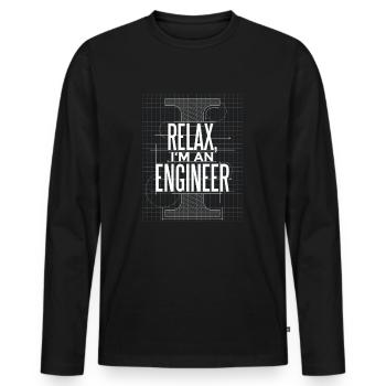 engineer - Men's Premium Organic Long Sleeve Shirt - black - Front - Nico (187cm)