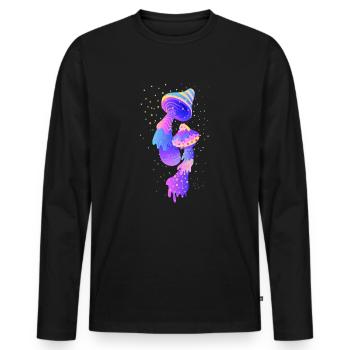 Magic Mushrooms Pilze - Männer Premium Bio Langarmshirt - Schwarz - Vorne - Nico (187cm)