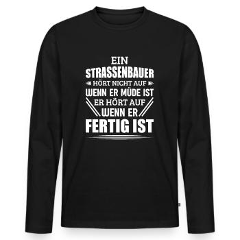 constructeurs de routes - T-shirt manches longues Premium bio Homme - noir - Devant - Nico (187cm)