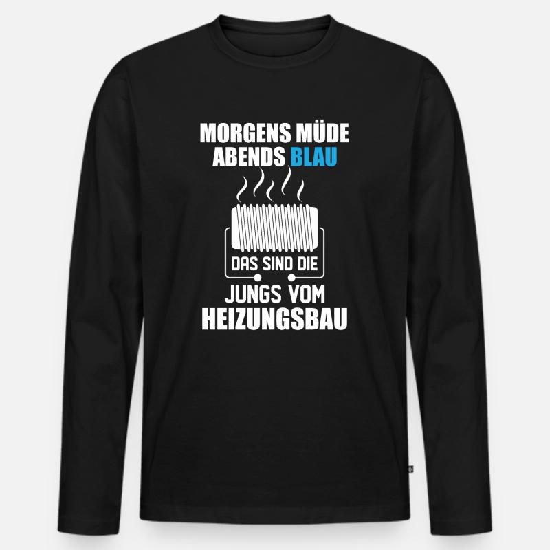 Heating engineer heating construction - Men's Premium Organic Long Sleeve Shirt - black