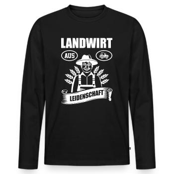 Landwirt Bauer - Männer Premium Bio Langarmshirt - Schwarz - Vorne - Nico (187cm)