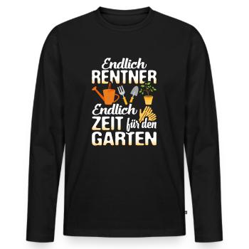 Rentner Garten Gartenarbeit - Männer Premium Bio Langarmshirt - Schwarz - Vorne - Nico (187cm)