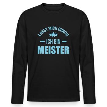 Meister Meisterbrief Meistertitel - Männer Premium Bio Langarmshirt - Schwarz - Vorne - Nico (187cm)